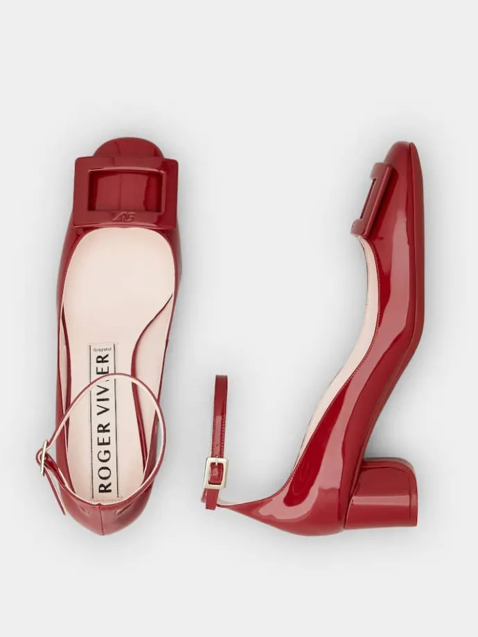 Roger Vivier Ankle Strap U Look Pumps in patent leather Clearance