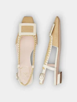Roger Vivier Belle Vivier Slingback Ballerinas in canvas Clearance