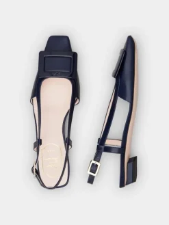 Roger Vivier Belle Vivier Slingback Ballerinas in leather Clearance