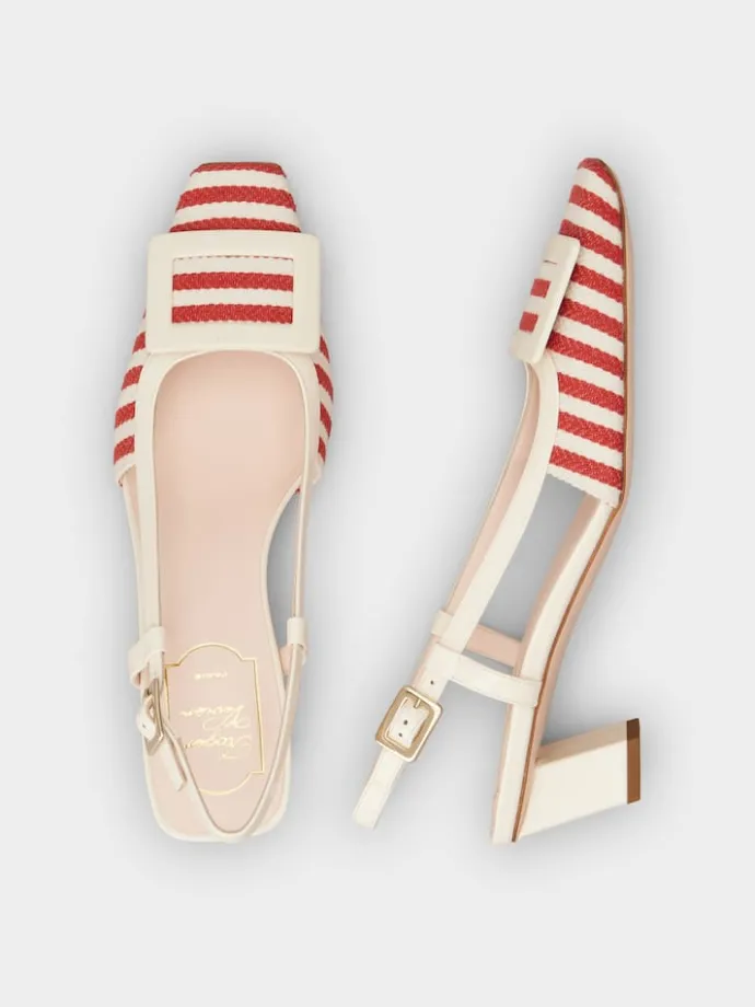 Roger Vivier Belle Vivier Slingback Pumps in canvas Outlet