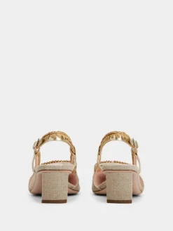Roger Vivier Belle Vivier Slingback Pumps in canvas Discount