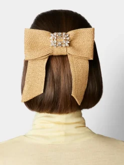 Roger Vivier Broche Vivier Buckle Hair Clip in raffia Hot