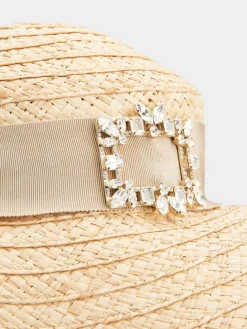 Roger Vivier Broche Vivier Hat in raffia New