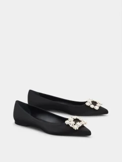 Roger Vivier Efflorescence Ballerinas in satin Discount