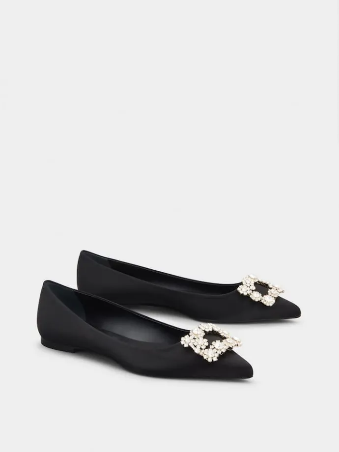 Roger Vivier Efflorescence Ballerinas in satin Discount