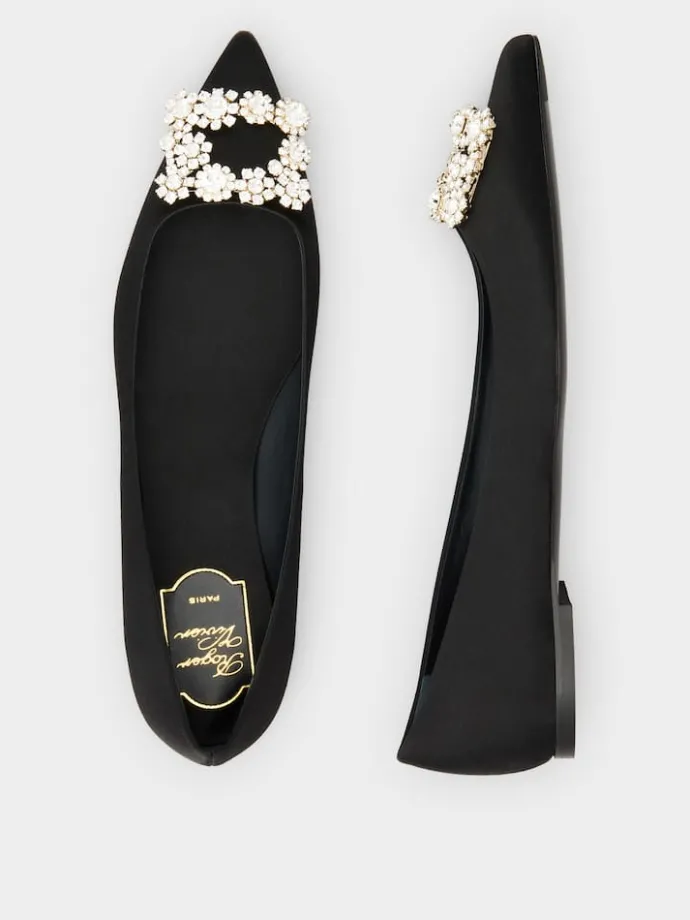 Roger Vivier Efflorescence Ballerinas in satin Discount