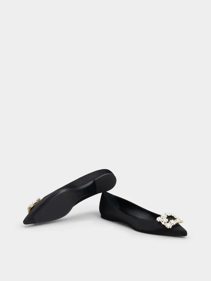 Roger Vivier Efflorescence Ballerinas in satin Discount