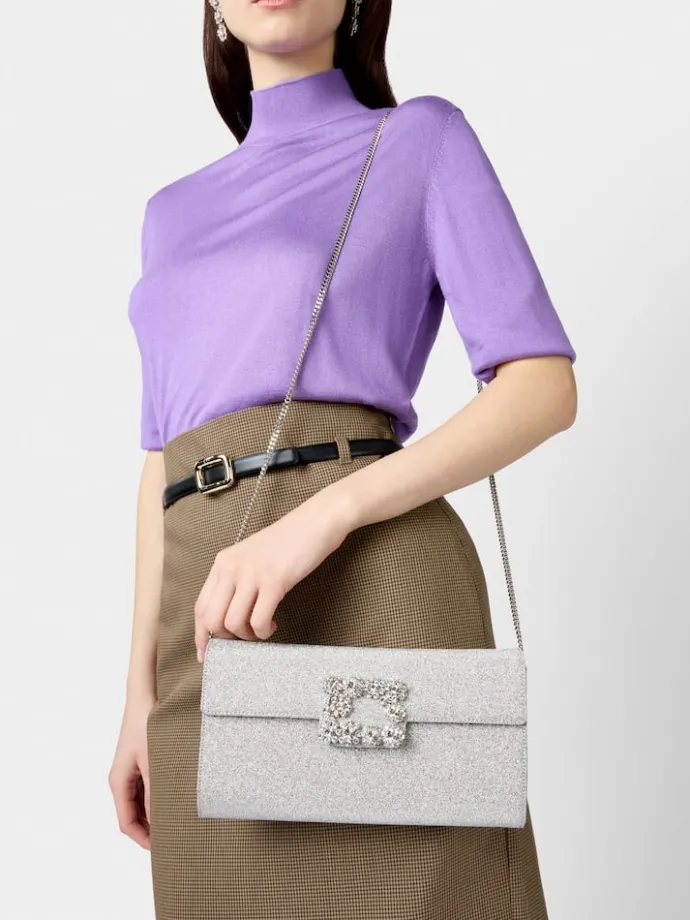 Roger Vivier Efflorescence Clutch in glitter Fashion