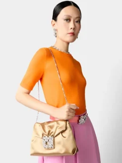 Roger Vivier Efflorescence Mini Clutch in satin Clearance