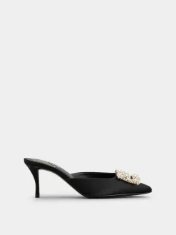 Roger Vivier Efflorescence Mules in satin Sale