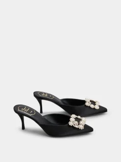 Roger Vivier Efflorescence Mules in satin Sale
