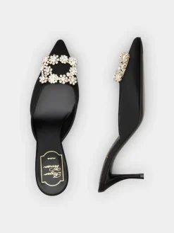 Roger Vivier Efflorescence Mules in satin Sale