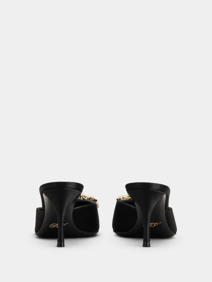Roger Vivier Efflorescence Mules in satin Sale