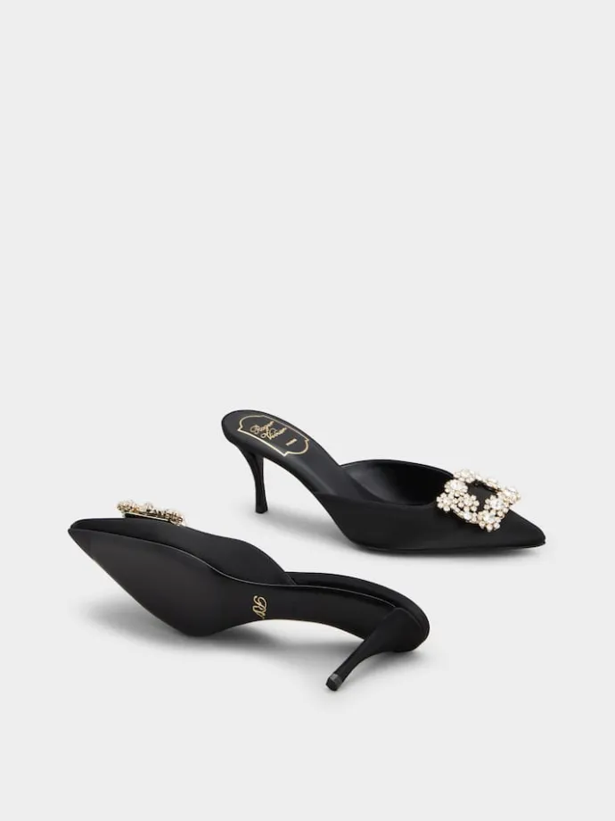 Roger Vivier Efflorescence Mules in satin Sale