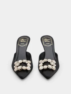 Roger Vivier Efflorescence Mules in satin Sale