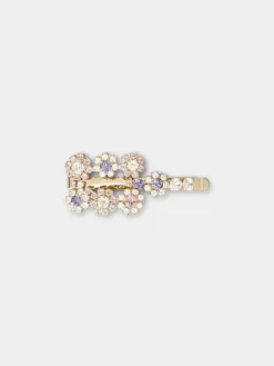 Roger Vivier Flower Strass Colored Buckle Hair Clip Outlet