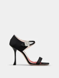 Roger Vivier I Love Vivier Daisy Strass Sandals in Satin Sale