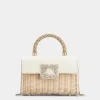 Roger Vivier Jewel Efflorescence Mini Bag in leather and rattan Clearance