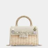 Roger Vivier Jewel Efflorescence Mini Bag in linen and rattan Fashion
