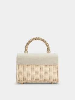 Roger Vivier Jewel Efflorescence Mini Bag in linen and rattan Fashion