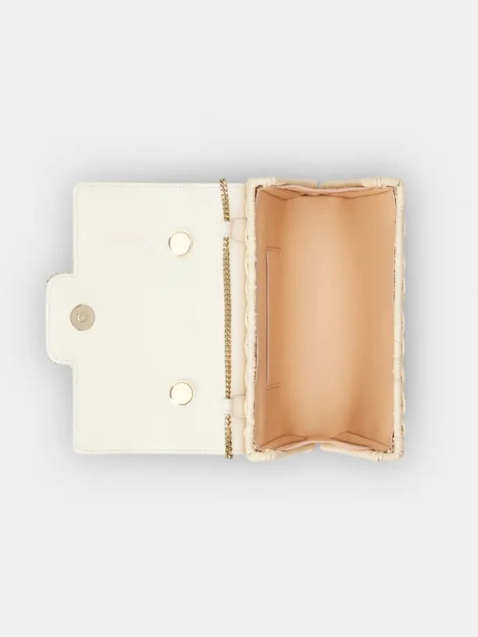 Roger Vivier Jewel Efflorescence Mini Bag in leather and rattan Clearance