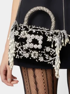Roger Vivier Jewel Efflorescence Mini Bag in velvet Hot