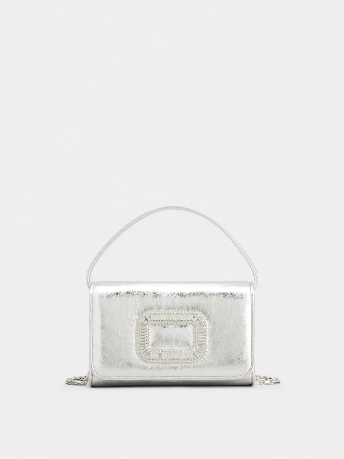 Roger Vivier Pilgrim Micro Bag in leather Discount