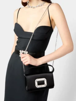 Roger Vivier Pilgrim Micro Bag in satin New