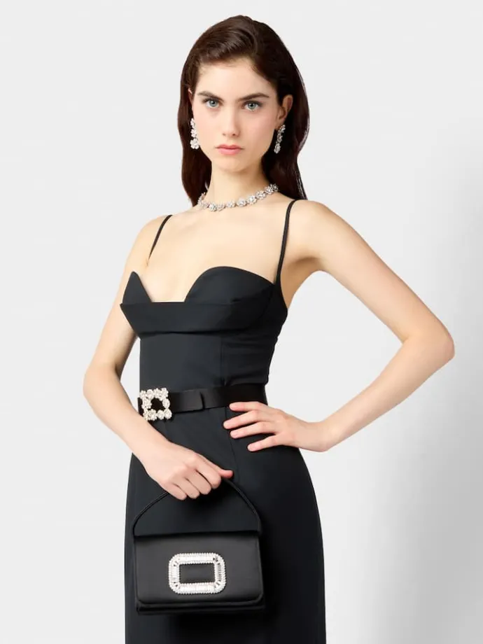 Roger Vivier Pilgrim Micro Bag in satin New