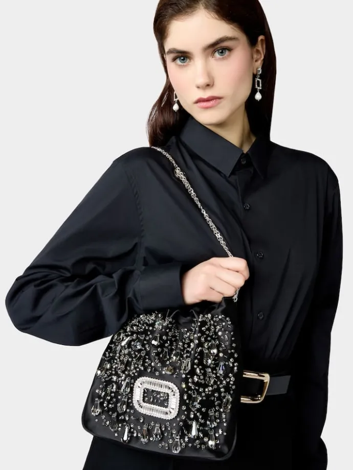 Roger Vivier Pilgrim Mini Bag in satin Sale