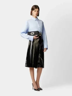 Roger Vivier Sexy Choc Clutch in satin Fashion