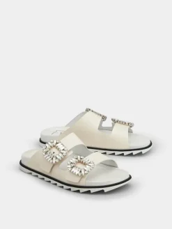 Roger Vivier Slidy Viv' Mules in leather Hot