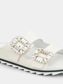 Roger Vivier Slidy Viv' Mules in leather Hot