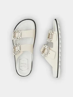 Roger Vivier Slidy Viv' Mules in leather Hot