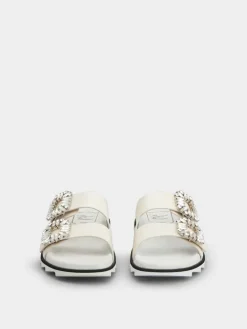 Roger Vivier Slidy Viv' Mules in leather Hot