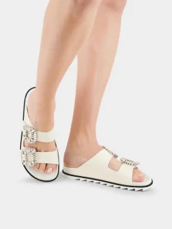 Roger Vivier Slidy Viv' Mules in leather Hot