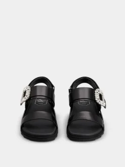 Roger Vivier Slidy Viv' Sandals in leather New