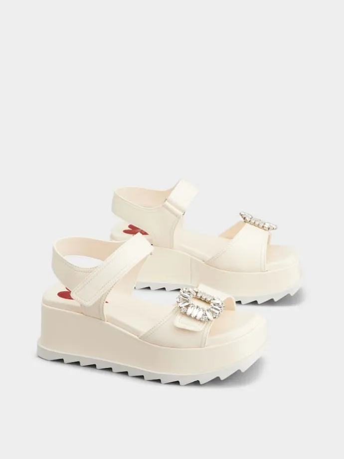 Roger Vivier Slidy Viv' Wedge Sandals in leather New