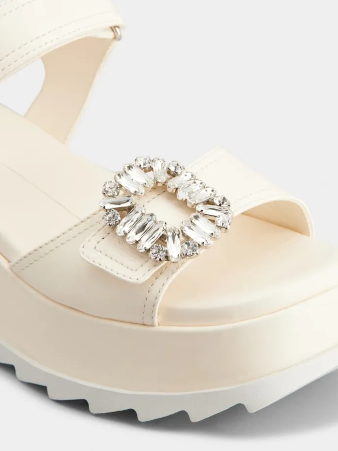 Roger Vivier Slidy Viv' Wedge Sandals in leather New