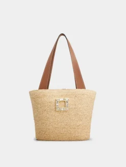 Roger Vivier Small Shopping Bag in raffia New