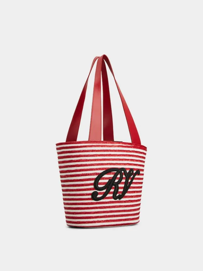Roger Vivier Small Shopping Bag in raffia Best