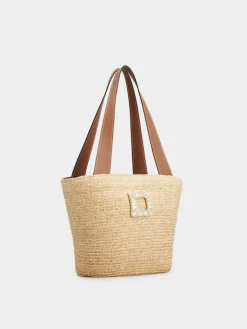 Roger Vivier Small Shopping Bag in raffia New