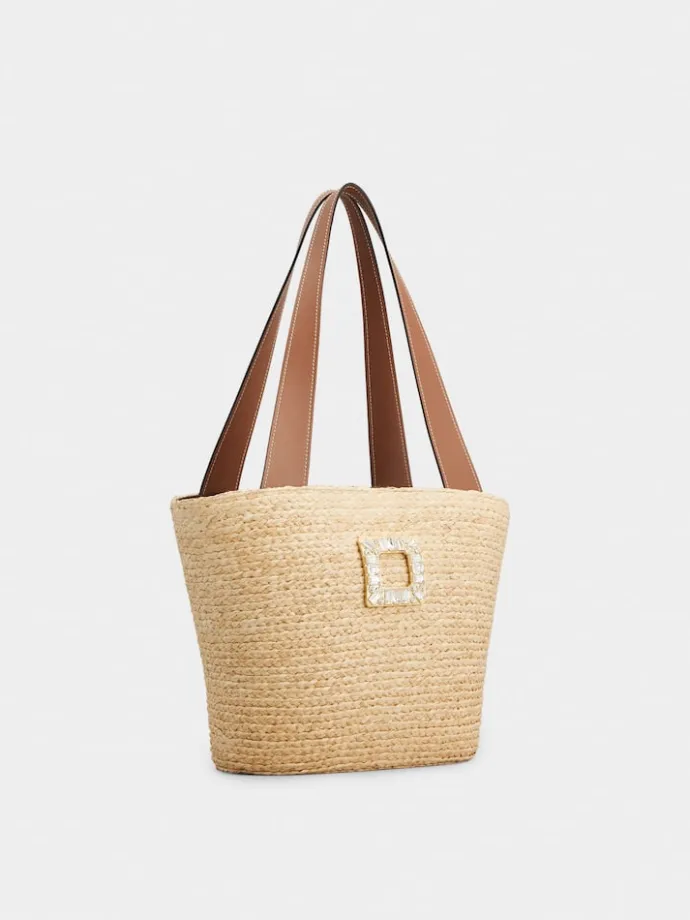 Roger Vivier Small Shopping Bag in raffia New
