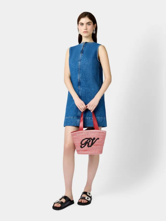 Roger Vivier Small Shopping Bag in raffia Best