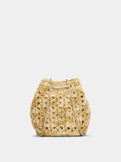 Roger Vivier Très Vivier Bucket Bag in raffia New