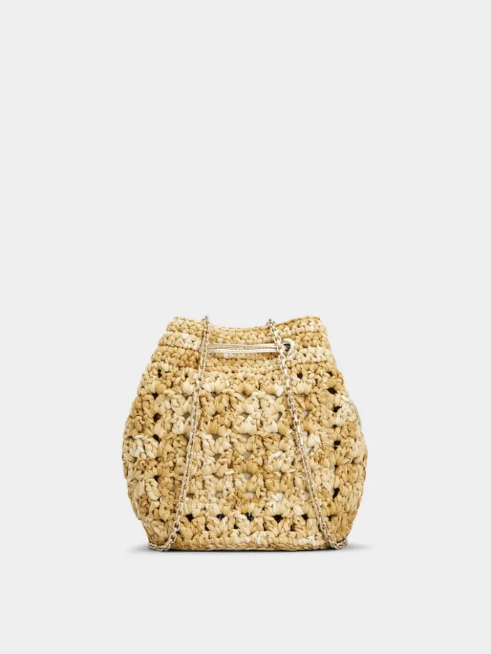 Roger Vivier Très Vivier Bucket Bag in raffia New