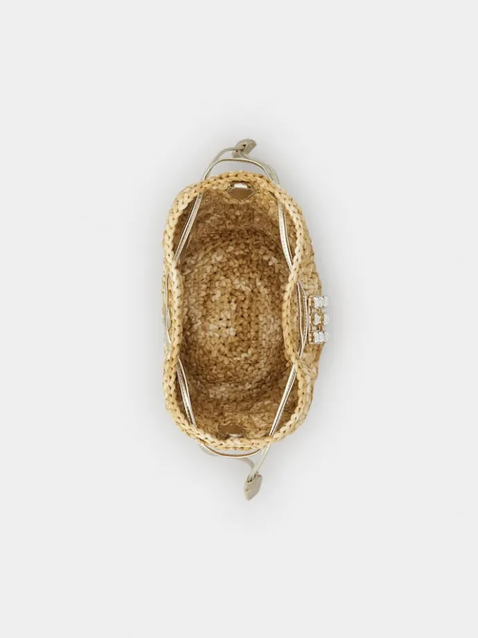 Roger Vivier Très Vivier Bucket Bag in raffia New