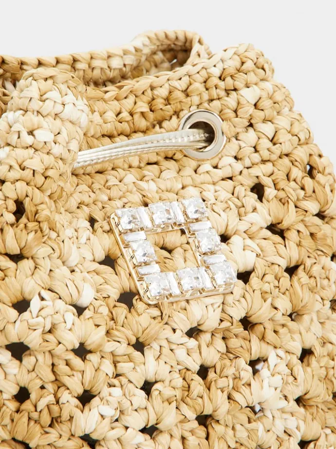 Roger Vivier Très Vivier Bucket Bag in raffia New