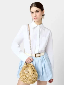 Roger Vivier Très Vivier Bucket Bag in raffia New