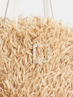 Roger Vivier Très Vivier Large Shopping Bag in raffia New
